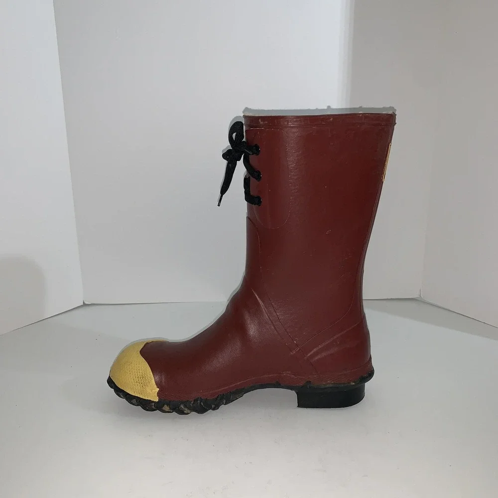 Vintage Ranger Safety Electrical Boots Mens 12 Red Rubber  Steel Toe Made USA